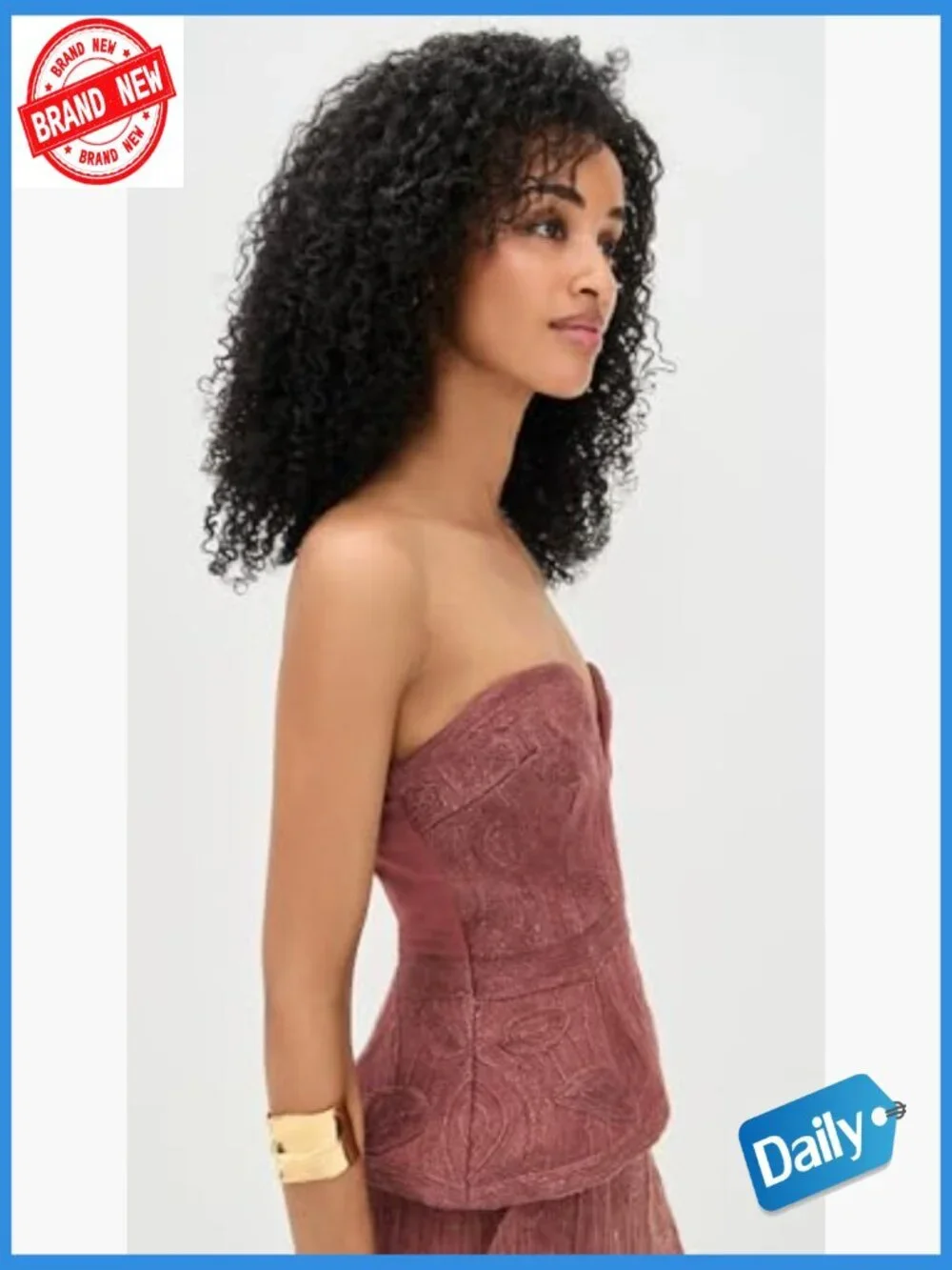 Strapless Bustier Top with Side Zip & Hook-and-Eye Closure